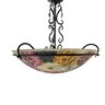 Wrought Iron Reverse Hand Painted Floral Chandelier - #S6-5