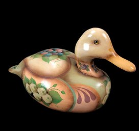 Signed Ilich Hand Painted Folk Art Duck Decoy - #S8-5