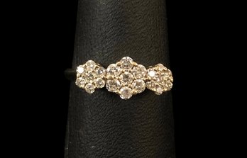 14K Gold & Diamond Flower Ring, .50 CTW, Size 5-3/4 - #JC