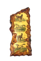 Carved Wood Horse Decoupage Wall Art - #S7-4
