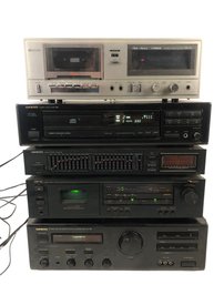 Collection Of Stereo Equipment: Onkyo, Fisher & Nakamichi - Not Tested, Parts Or Repair - #W1