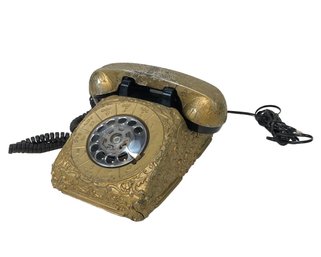 Bell System By Western Electric Black Rotary Telephone With Gilded Metal Cover - #S7-5