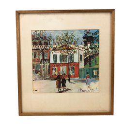 Framed Maurice Utrillo Print, Petit Cafe Montmartre - #BW-A10
