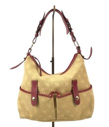 Dooney & Bourke Lucy Shoulder Bag, Tan With Red Trim - #S23-5