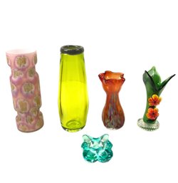 Art Glass Collection: Marquis By Waterford, Murano Glass Green Vase & More - #S6-3