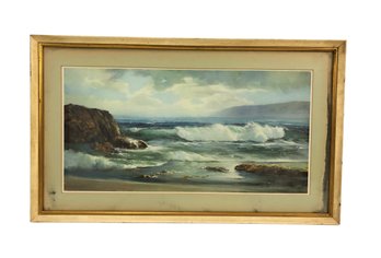 Vintage Framed Seascape Print - #BW-A7