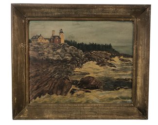 Signed R. Colquhoun Coastal Landscape Oil On Board - #RBW-F