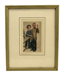 Framed 1904 Vanity Fair Caricature Print, Scientists Pierre & Marie Curie - #BW-A6