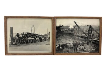 Vintage Railroad Prints - Dewitt Clinton Locomotive & D&H Railway Construction - #S12-3