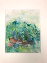 Signed Sakae Landscape Watercolor Painting - #S12-4
