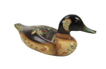 Signed Ilich Hand Painted Folk Art Duck Decoy - #S11-6