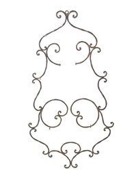 Wrought Iron Teacup / Decorative Plate Wall Display Rack, Made In Italy - #RBW-W