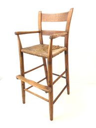 Antique 19th Century Shaker Highchair With Rush Seat (Circa 1815-1820) - #S9-5