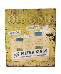 Old Gold Cigarettes Metal Advertising Sign - #RBW-F