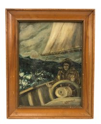 Signed Early 20th Century Maritime Oil On Board Painting - #BW-A9