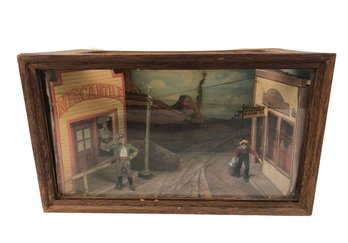 Vintage Shadow Box With Wild West Scene - #S7-4