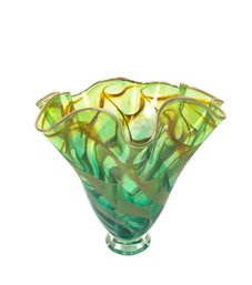 Signed Blown Glass Handkerchief Vase - #S6-3
