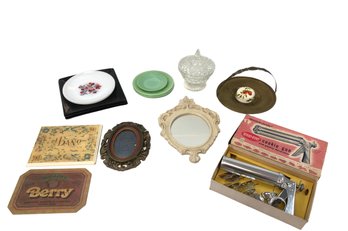 Vintage Fire King Plates, Cookie Gun, Cut Glass Candy Bowl & More - #S13-1