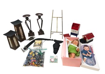 Legos, Coin Banks, Tiny Thumbelina Doll, Candle Holders, Mini Oil Can & More - #S8-1