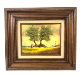 Signed Country Landscape Oil On Board - #RBW