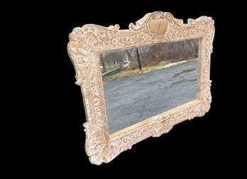 Wall Mirror With Carved Wood Frame - #SW