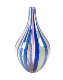 Hand Blown Candy Striped Murano Glass Vase - #FS-4