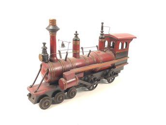 Vintage Leonardo Luna Wood & Metal Toy Steam Engine Locomotive - #S8-2