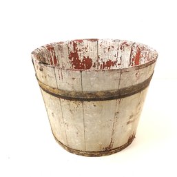 Primitive Shaker Bucket With Original Red Paint Showing Through - #S10-4