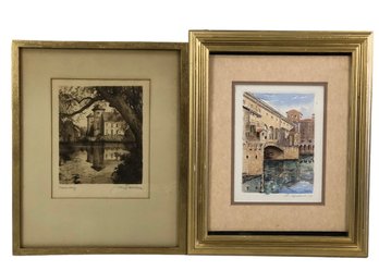 Signed European Cityscape Prints - #S12-3