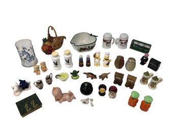 Collection Of Salt & Pepper Shakers, Jim Shore Basket & More - #S10-1