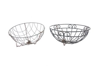 Pair Of Metal Wire Hanging Baskets - #S1-1