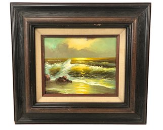 Signed Coastal Seascape Oil On Board - #RBW