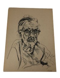 1986 Charcoal On Paper Female Portrait Sketch - #S11-4