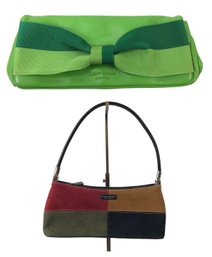 Kate Spade Mirra Bow Clutch With Documentation & Color Block Handbag - #S18-2