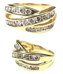 14K Yellow Gold Diamond Ring (Est. 1 Carat), Size 7-1/4 - #JC-B
