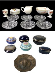 Anchor Hocking Glass Coasters, German Egg Cups, Porcelain Trinket Boxes & More - #S2-1