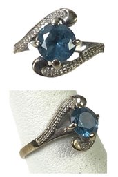 10K White Gold London Blue Topaz Ring, Size 5-3/4 - #JC-B