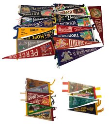 Collection Of Vintage Felt Pennants: Canada, Pennsylvania, Virginia, Wash. DC & More - #S18-2