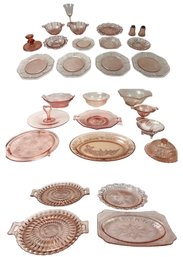 Large Collection Of Assorted Pink Depression Glass - #S18-2