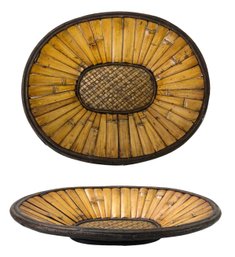 Vintage Bamboo & Wood Fruit Basket - #S6-1