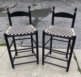 Shaker Style Black Counter Stools (Set Of 2) - #BR