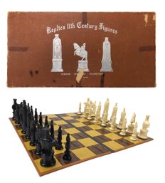 Vintage 1940s Chess Set With Genuine Kingsway Florentine Replica 11th Century Figures - #S2-2