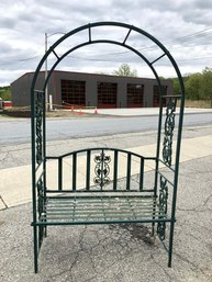 Wrought Iron Garden Trellis With Bench - #RSOB