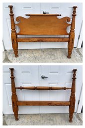 Vintage Tiger Maple Wood Bed Frame - #BR