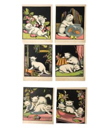 19th Century Book Illustrations By McLoughlin Bros., 'The Three White Kittens' - #S23-5