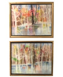 Forest Landscape Watercolor Paintings, Madilyn Ann Crawford-Woolwich (American, 1932-2019) - #S11-3