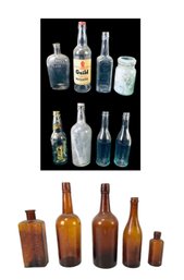 Collection Of Vintage Glass Bottles - #S14-1