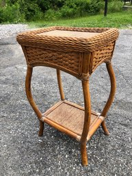 Bamboo & Wicker Plant Stand - #FF