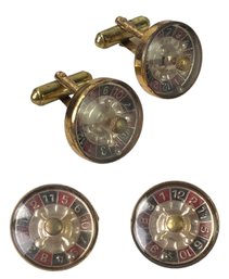 Vintage Spinning Roulette Wheel Cufflinks (Made In Austria) - #JC-L