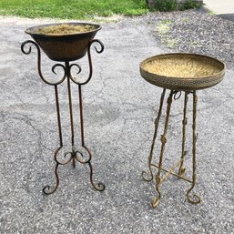 Pair Of Metal Plant Stands - #FF